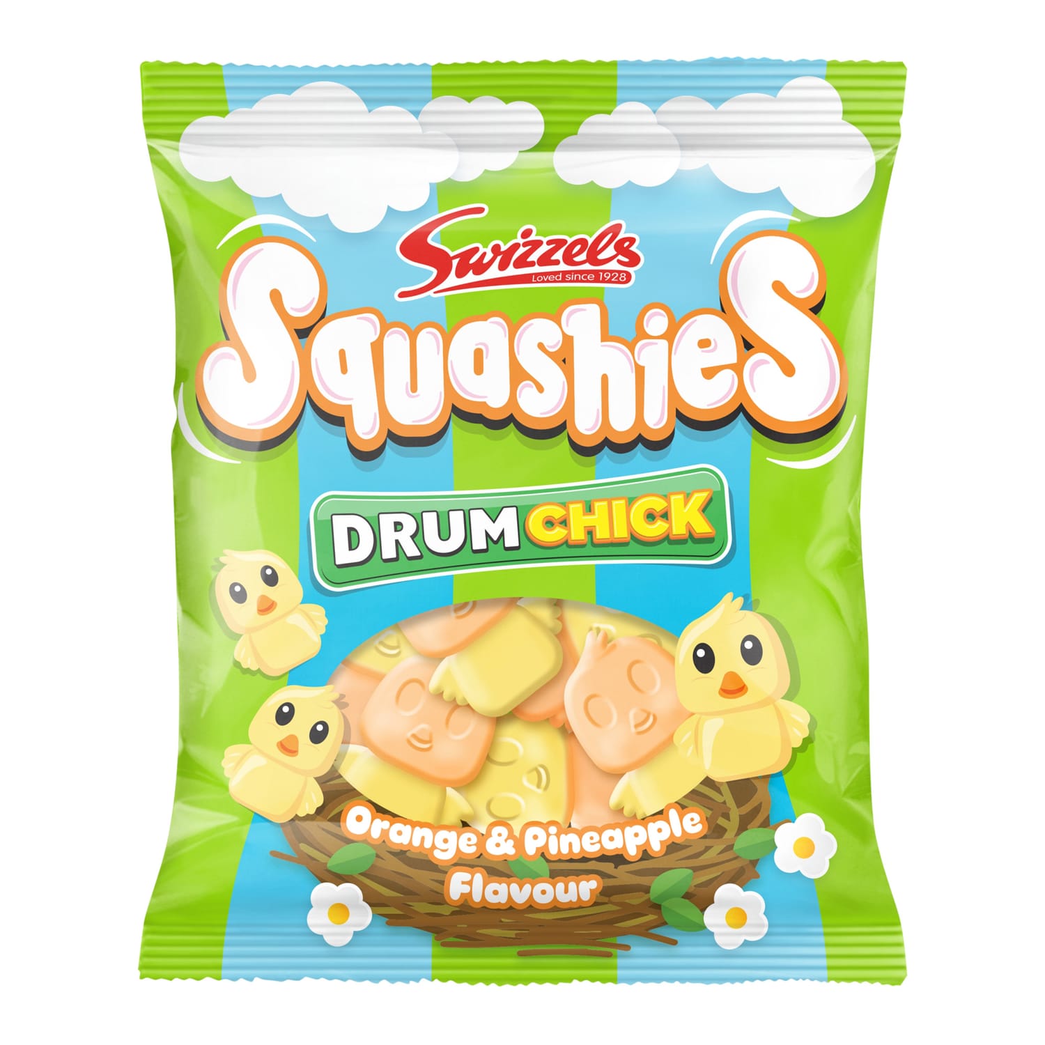 Swizzels Squashies Drum Chick Orange & Pineapple Flavour 120g