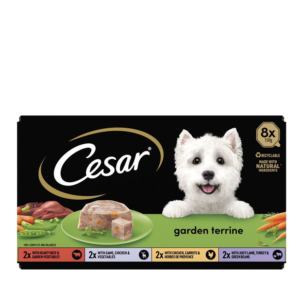 Cesar Garden Terrine Wet Dog Food in Tray 8 x 150g, product image 2