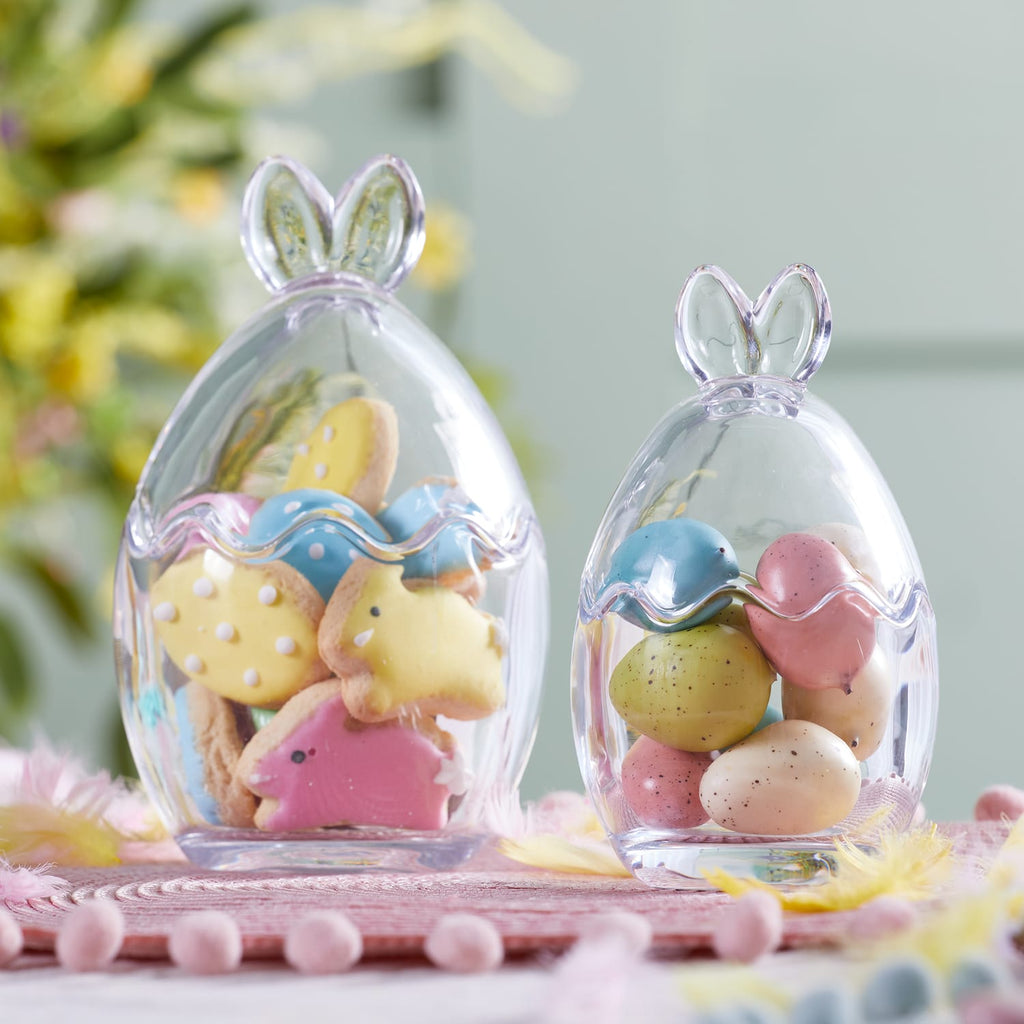 Spring Time Glass Egg Jars 2 Pack
