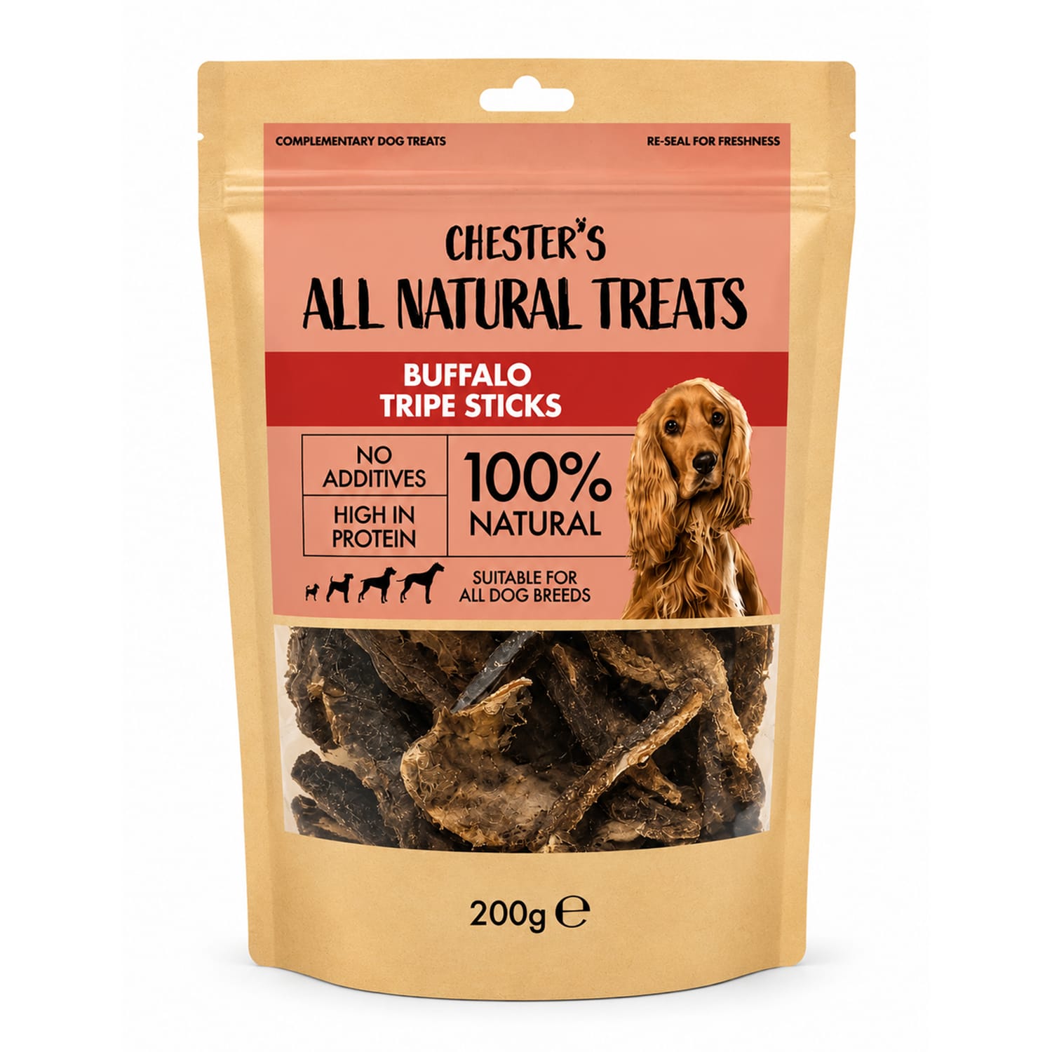 Chester's All Natural Treats Buffalo Tripe Sticks 200g